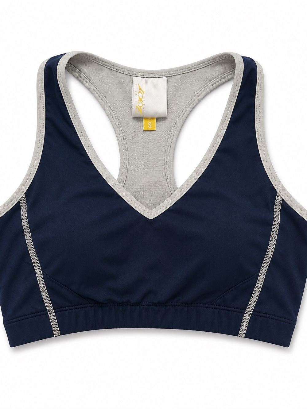 Zoot Navy Sports Bra with Light Gray Trim never worn